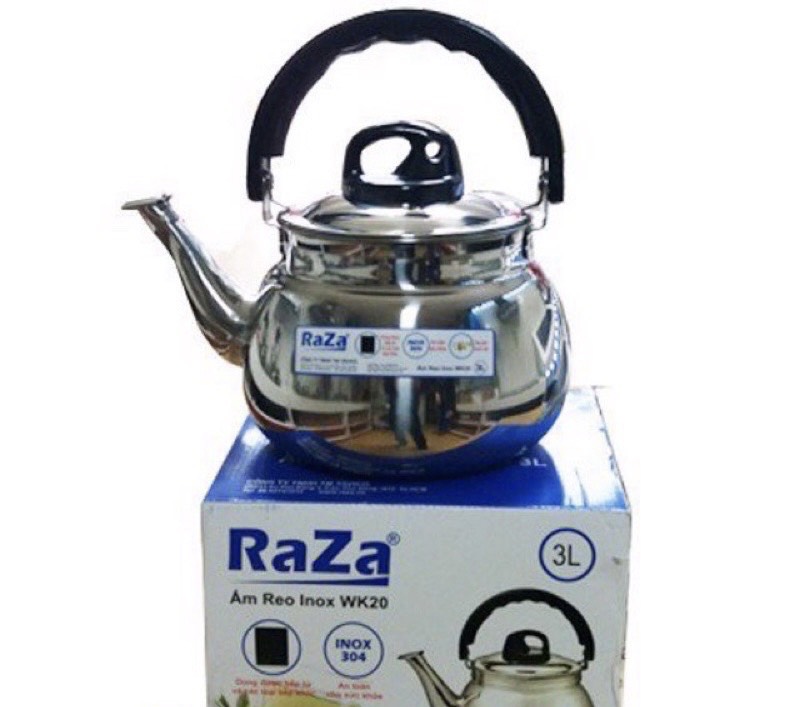 Ấm reo 3L inox 304 Raza