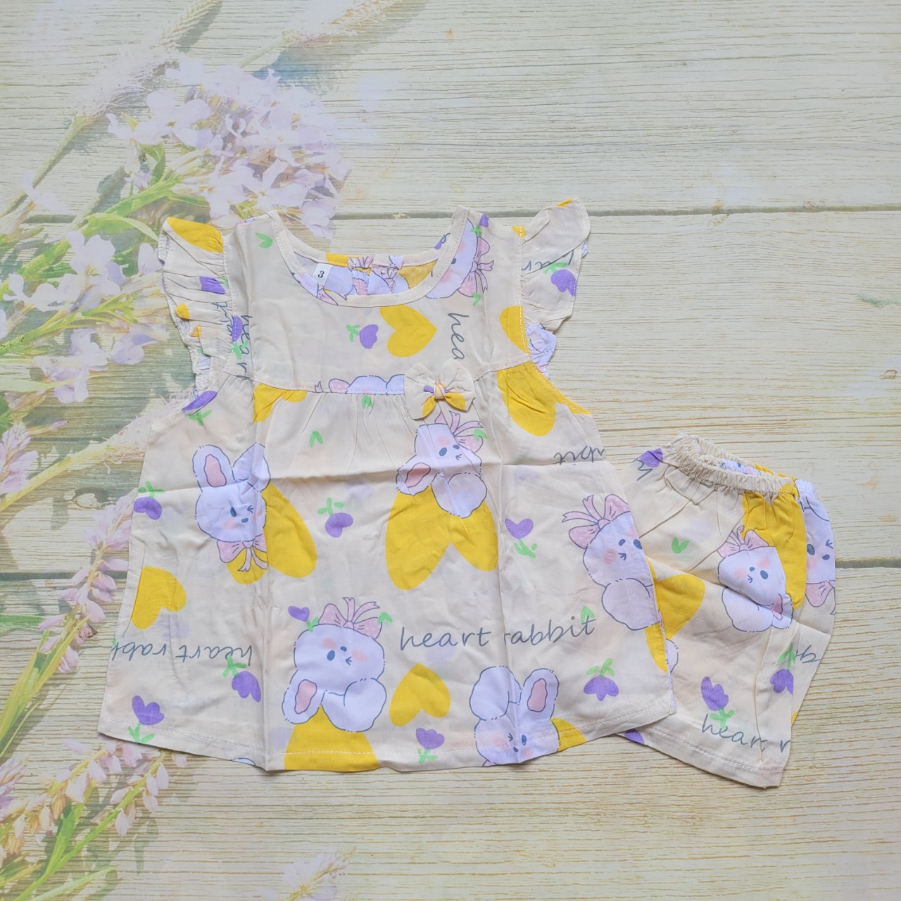 Đồ bộ tole lanh bé gái ngắn size 2