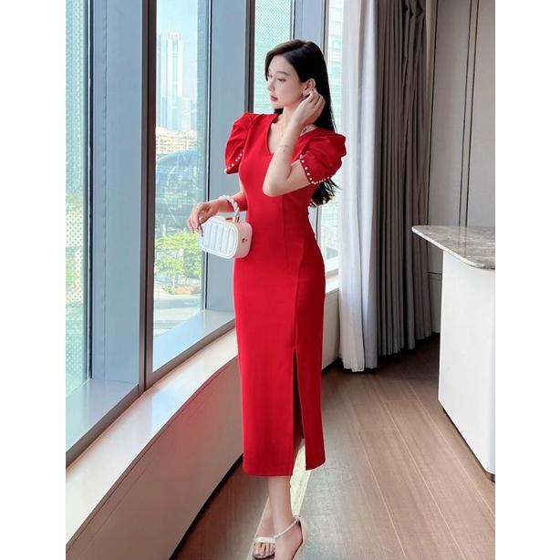 ĐẦM ÔM TAY BÚP ĐÍNH HẠT