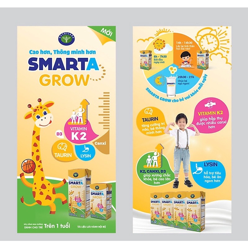 Sữa nước Smarta Grow 180ml - cho trẻ thấp còi