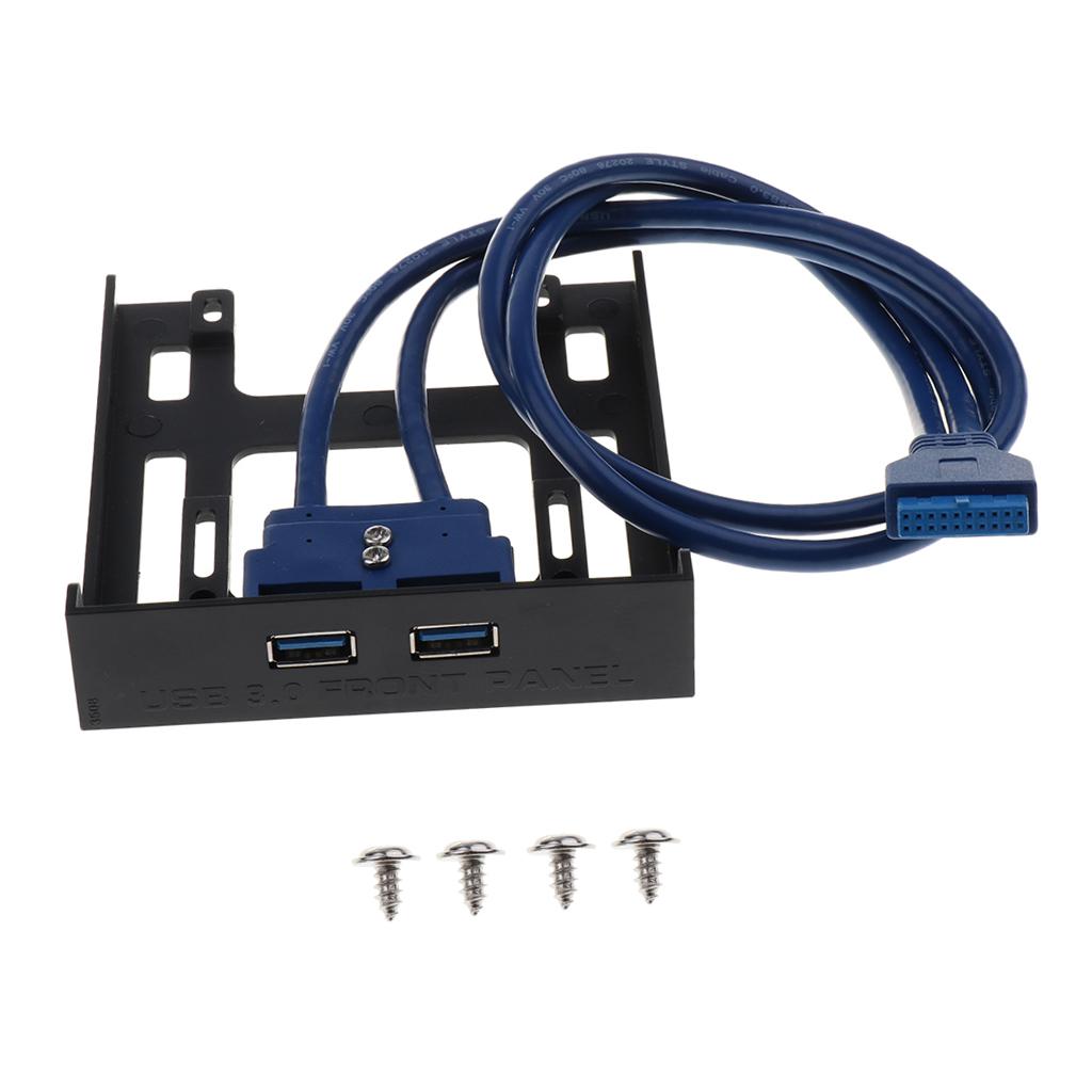 3.5 Inch USB 3.0 Cổng Đôi Cho Bo Mạch Chủ 20Pin Đĩa Mềm Bảng Điều Khiển Phía Trước Cáp