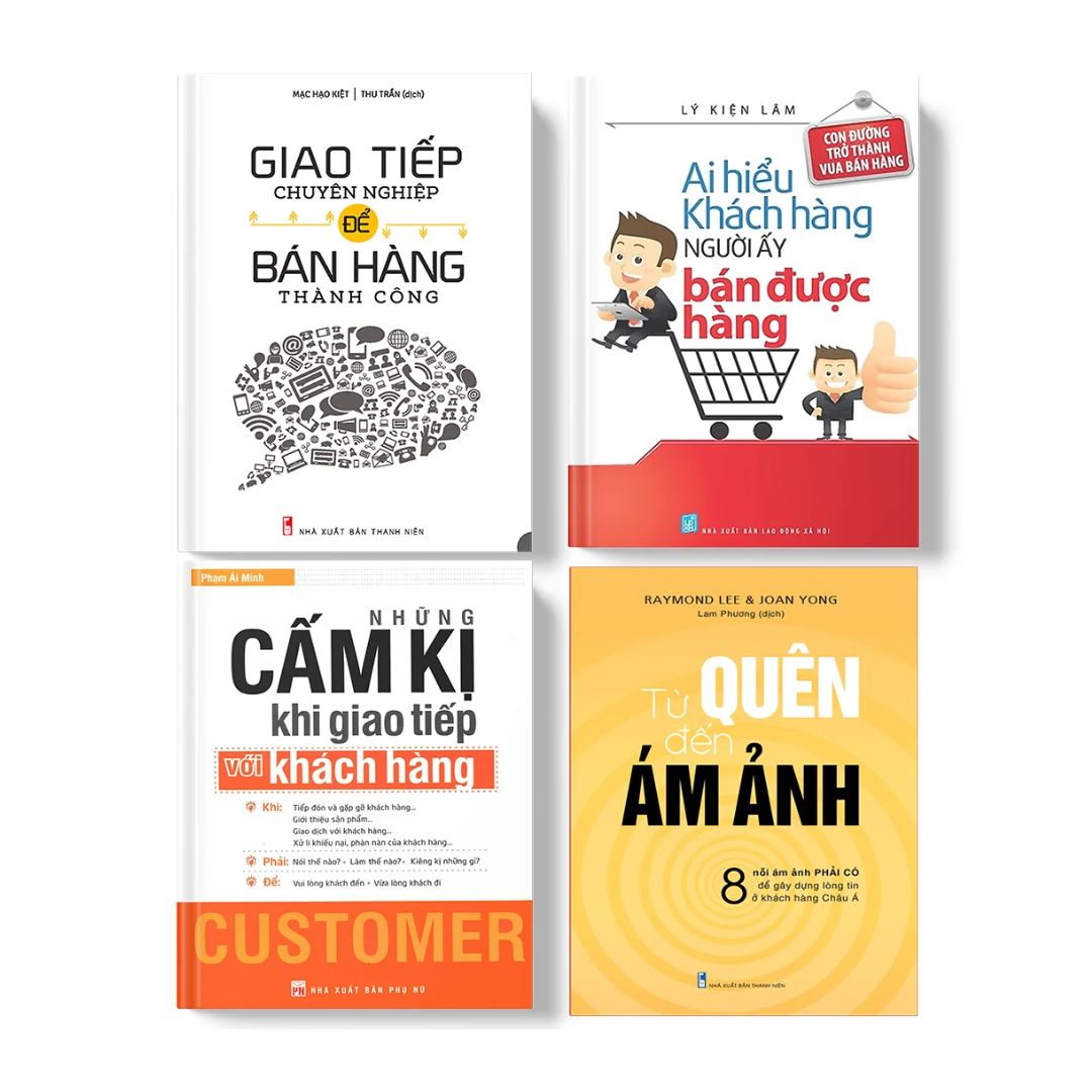 Combo sách - Nghệ Thuật Chinh Phục Khách Hàng: Từ Quên Đến Ám Ảnh + Giao Tiếp Chuyên Nghiệp Để Bán Hàng Thành Công (TB) + Những Cấm Kị Khi Giao Tiếp Với Khách Hàng (TB) + Ai Hiểu Khách Hàng Người Ấy Bán Được Hàng (TB) (Minh Long Books)