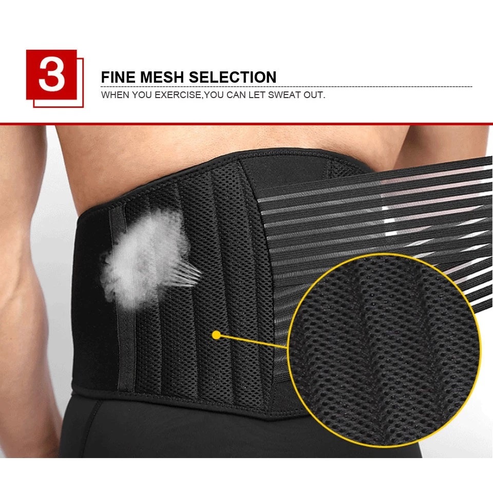 Đai lưng tập gym AOLIKES A-7998 có thanh thép đàn hồi nâng đỡ bảo vệ cột sống sport waist support