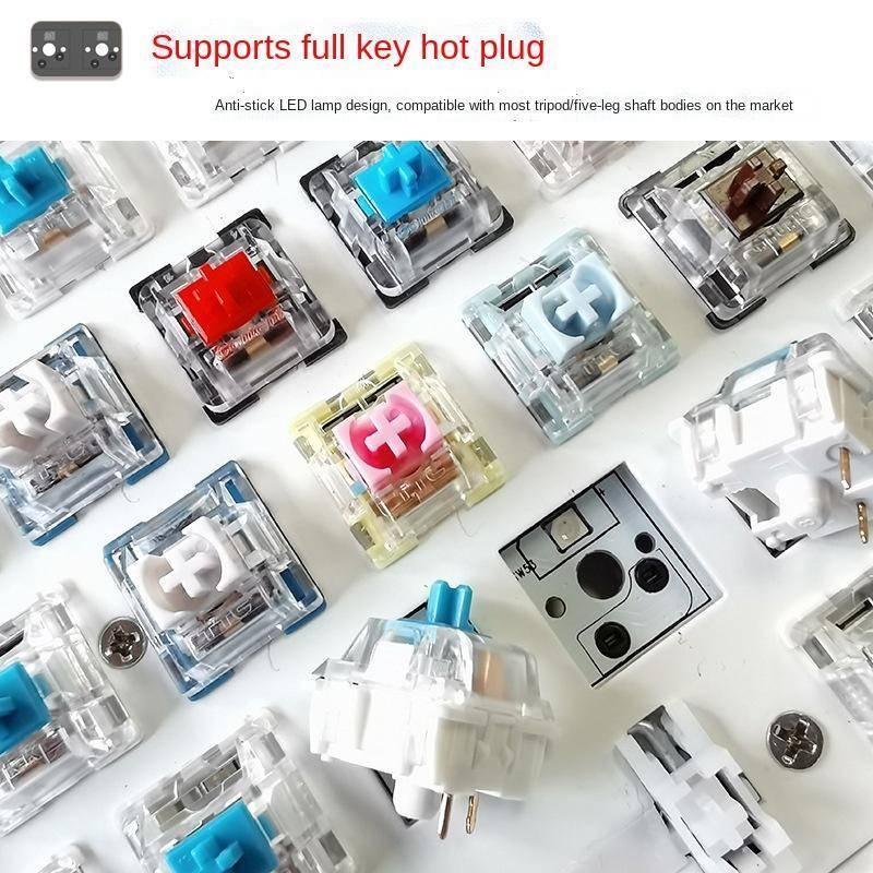 Bàn phím cơ MK68 phím RGB bluetooth 2.4g 3 mode keyboard hotswappable có dây ba chế độ màu xanh lá cây / đỏ / nâu / đen