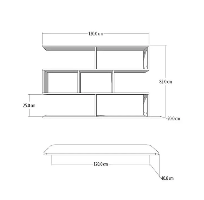 Combo Kệ Sách Và Bàn Làm Việc Gấp Gọn Treo Tường, Màu Vân Gỗ Tundo CTBST20 KT 120 x 82 x 20cm