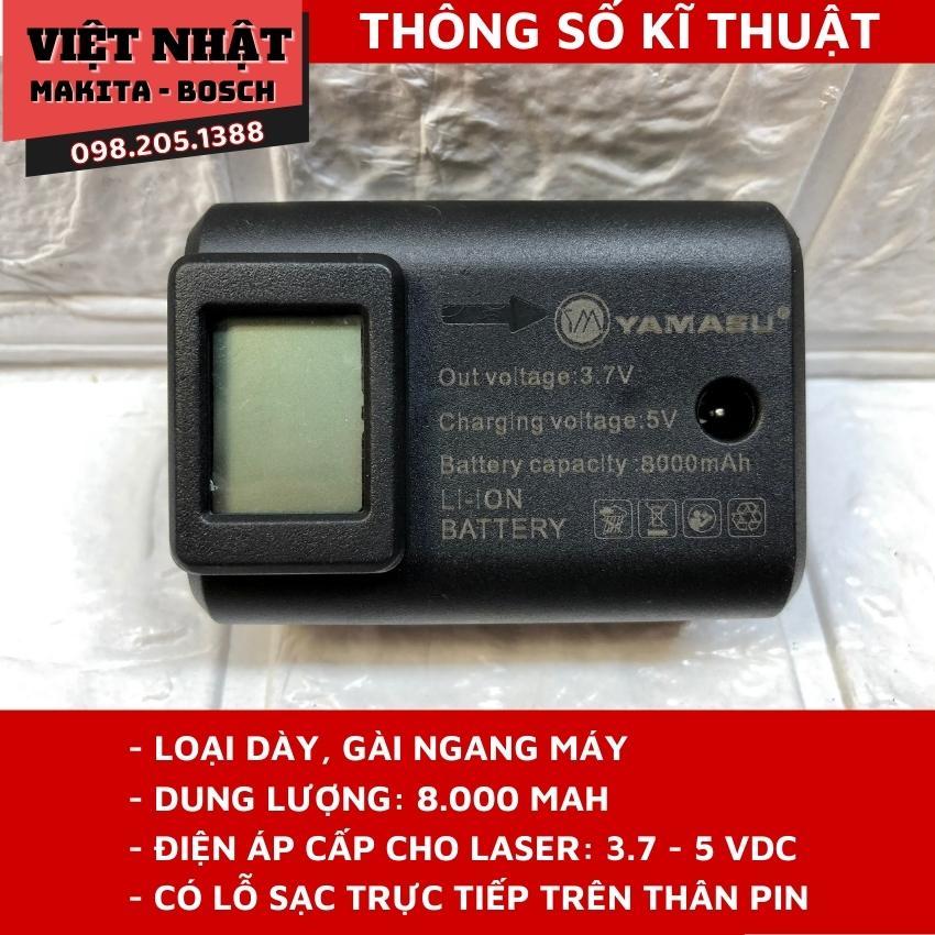 Pin cài máy bắn cốt cân bằng laser dung lượng lớn 8000mah có đồng hồ hiển thị