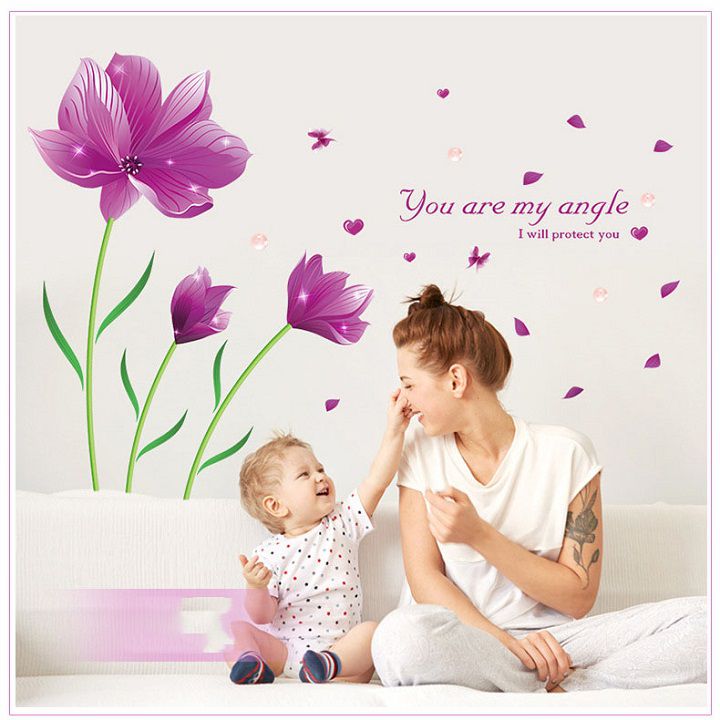 Decal dán tường Hoa cánh bướm AmyShop