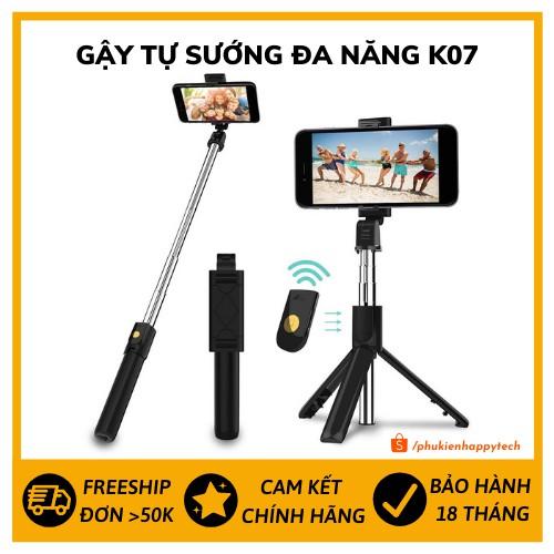 Gậy tự sướng Bluetooth K07, gậy tự sướng 3 chân đa năng chụp hình Selfie Tripod - HappyTech