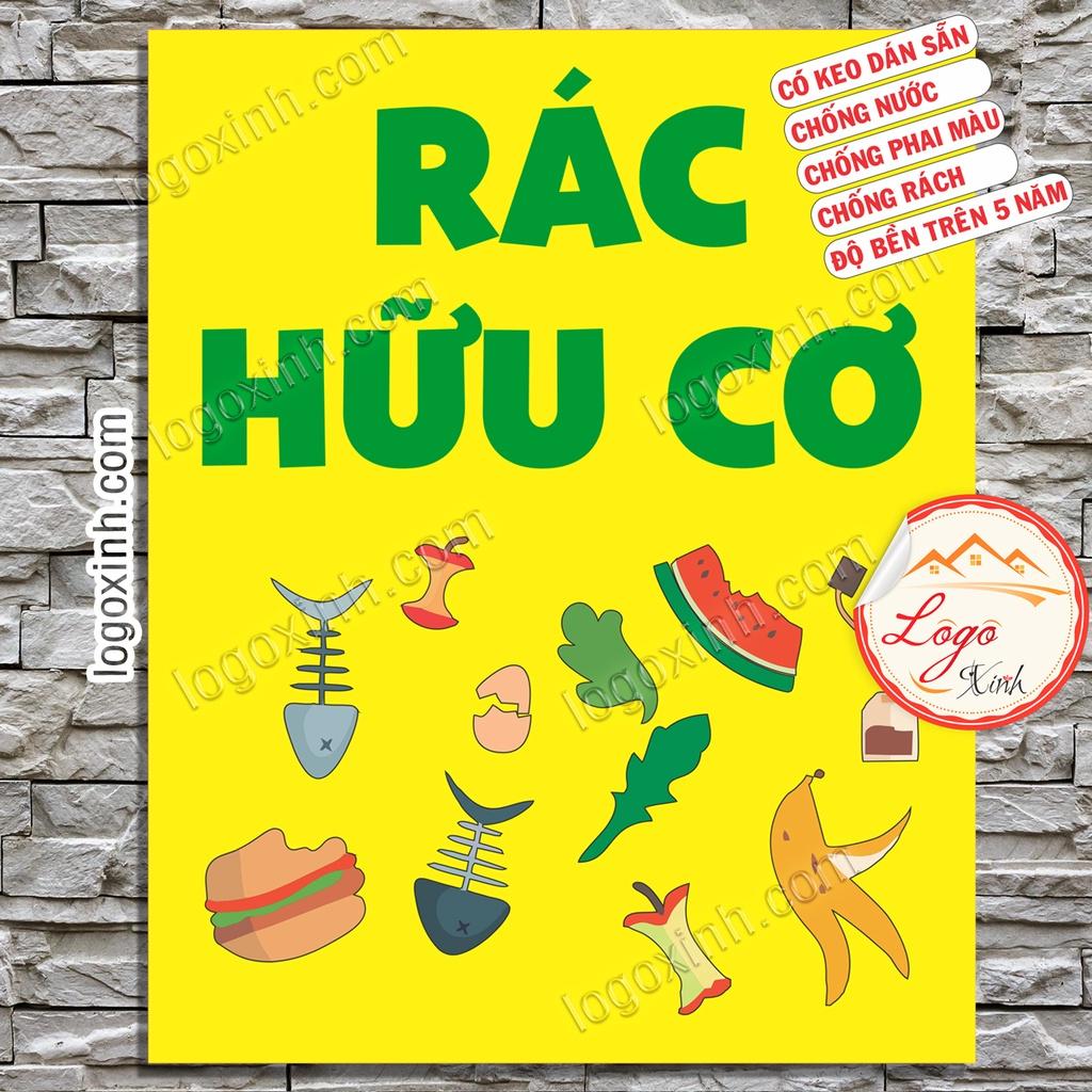 LOGO TEM STICKER BẢNG PHÂN LOẠI CHẤT THẢI, PHÂN LOẠI RÁC THẢI ĐỂ BẢO VỆ MÔI TRƯỜNG, TÁI CHẾ RÁC