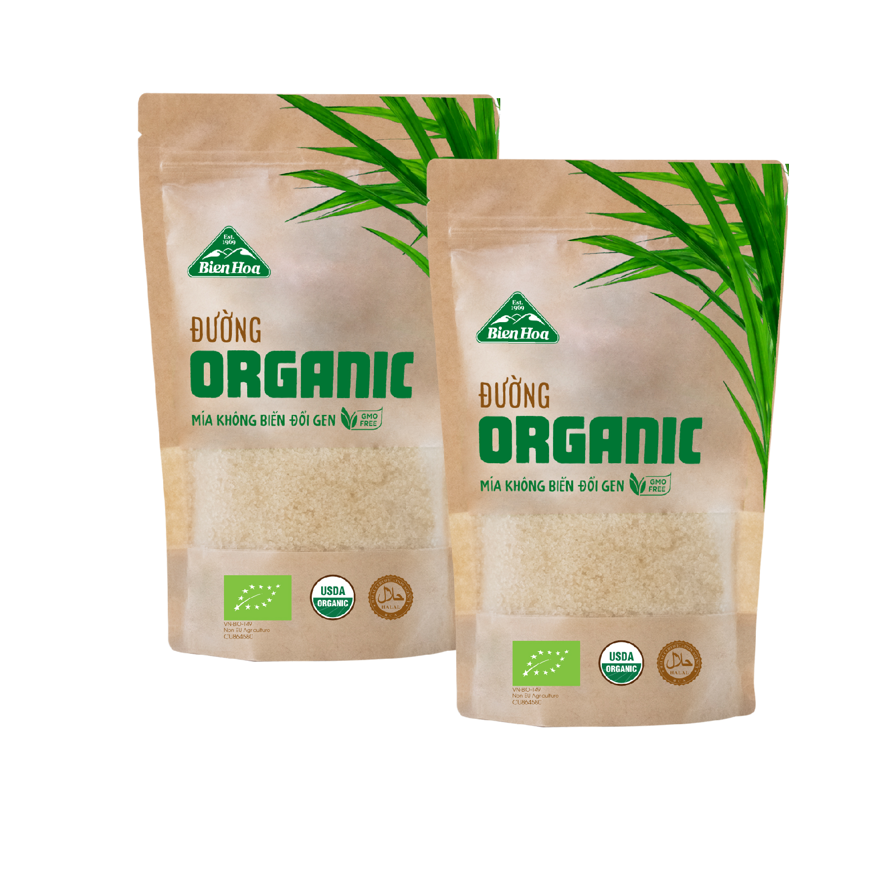 Combo 2 Đường Organic Biên Hòa túi 400g/túi