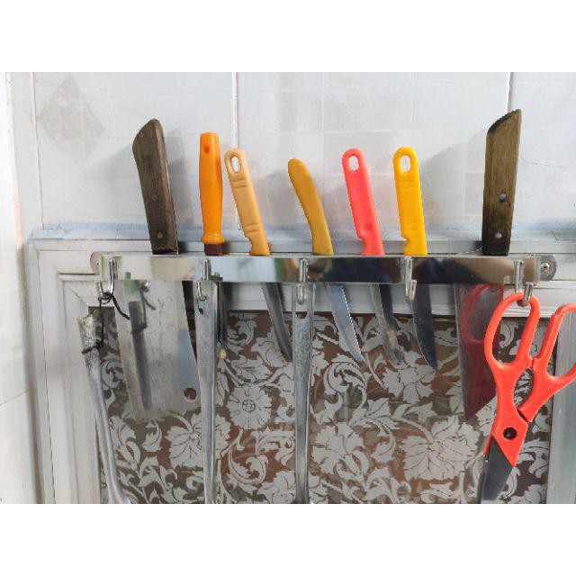 GIÁ CÀI ĐŨA,DAO,THỚT INOX HR - KỆ GÁC DAO, THỚT BẰNG INOX ĐA NĂNG TIỆN LỢI - KỆ CÀI DAO THỚT INOX CÓ MÓC TREO