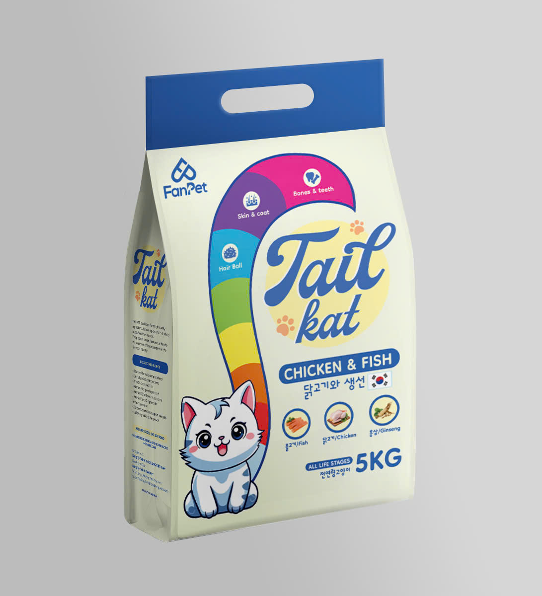[5kg tặng 2 lon pate 400g ]Tail Kat Chiết Xuất Nhân Sâm -  Thức Ăn Hạt Cho Mèo Mọi Lứa Tuổi TailKat