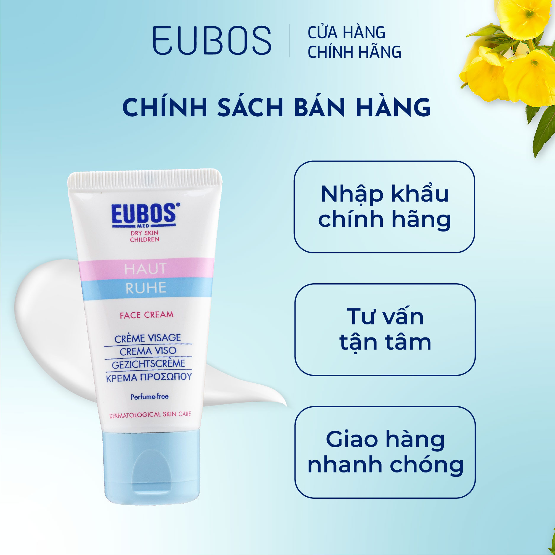 Kem Dưỡng Ẩm Da Mặt Ngăn Ngừa Da Khô Cơ Địa Cho Bé EUBOS BABY HAUT RUHE FACE CREAM 30ml (Đức)