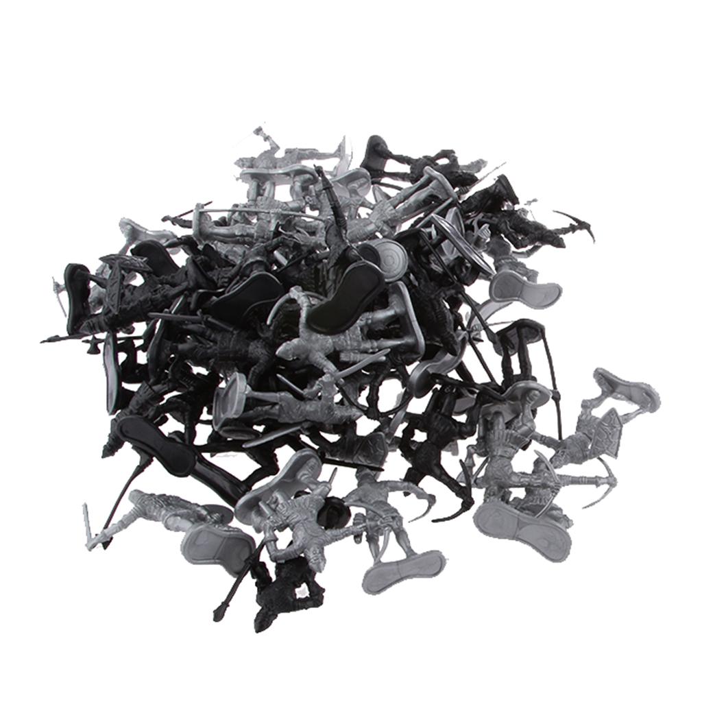 60 Cái/lốc Bạc Đen Chiến Binh Thời Trung Cổ Binh Sĩ Quân Đội Nhân Vật Playtoy Tặng