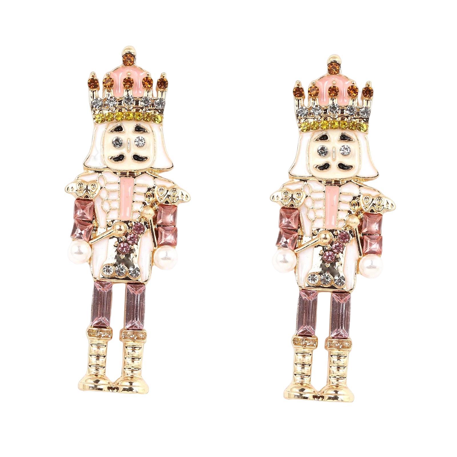Trendy Cartoon Soldier Stud Earrings Zinc Alloy for Girl Engagement Wedding