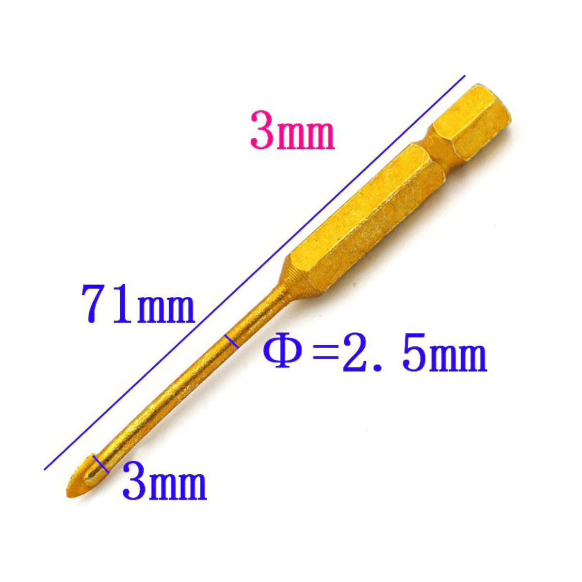 Bộ 7 Mũi Khoan Tam Giác Mạ Titan Khoan Tường - Thủy Tinh - Bê Tông Đa Chức Năng từ 3-12mm