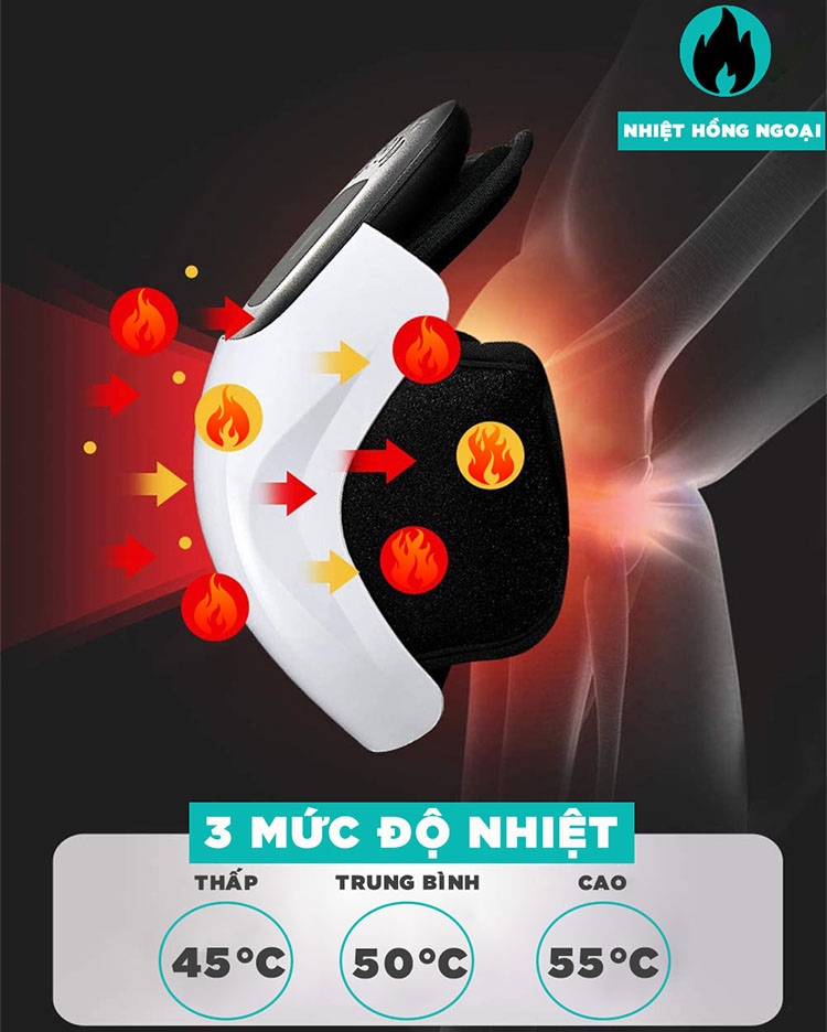 Máy massage đầu gối áp suất khí và tạo nóng chính hãng MZ-669C - máy massage các khớp gối cao cấp