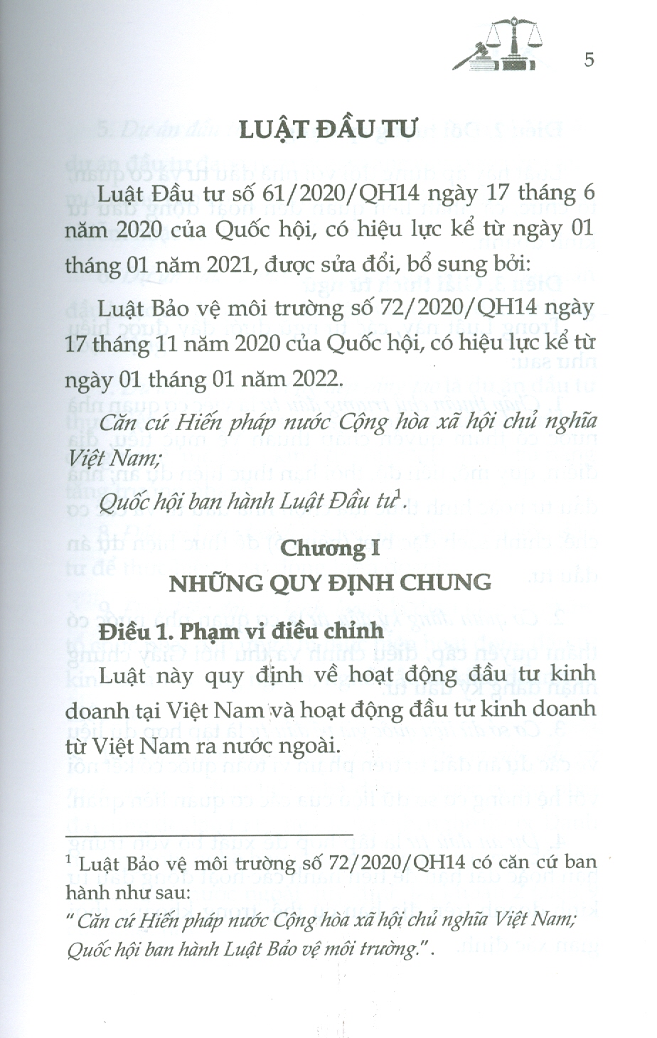 Luật Đầu Tư (Sửa đổi, bổ sung năm 2020, 2022)