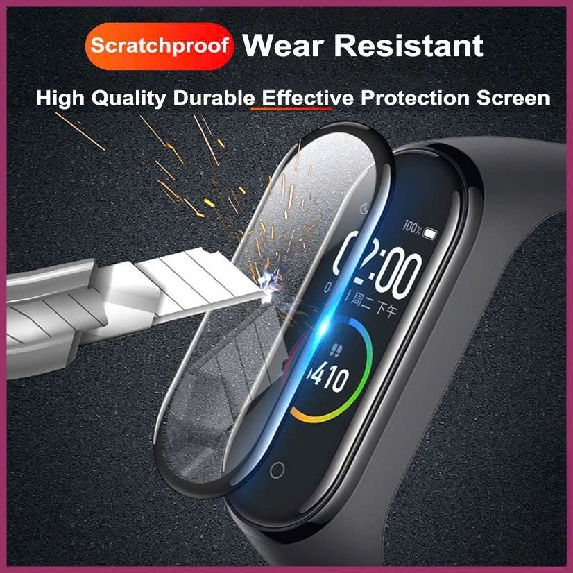 Dán màn miband 6, miband 5 3D full màn, dán dẻo mi band 5, mi band 6 3D FULL viền Kính Cường Lực Đồng Hồ Thông Minh - Hàng Nhập Khẩu