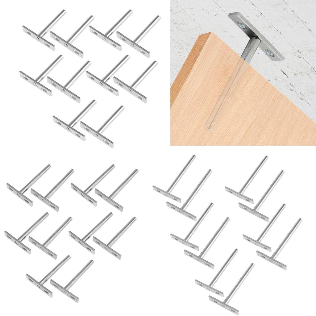 10Pcs Wall Shelf Bracket Heavy Duty Supporter T Shaped Angle Bracket