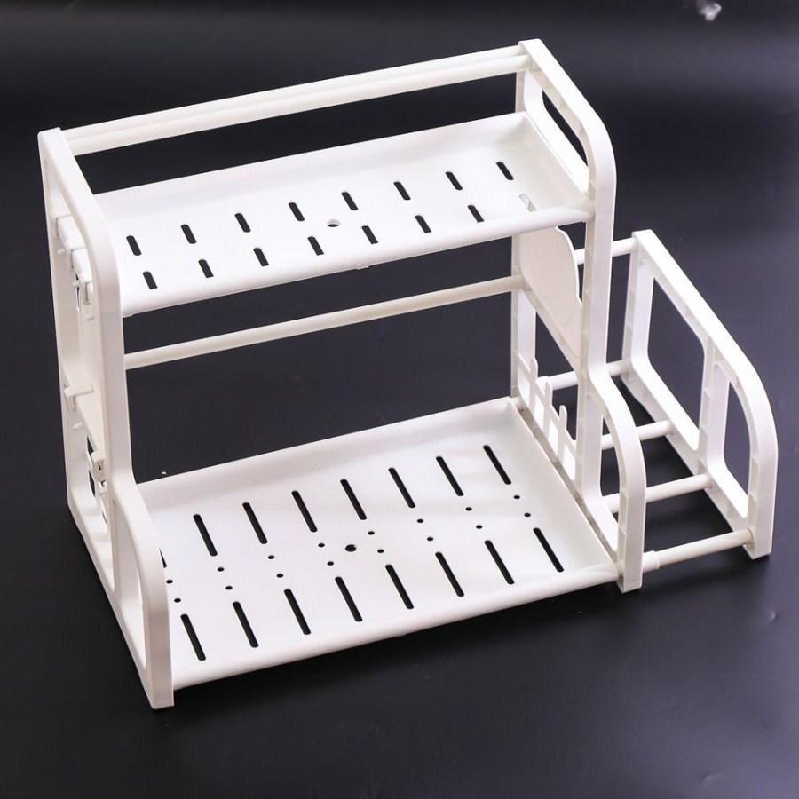 Kệ Đựng Gia Vị Nhà Bếp 2 Tầng Chữ H Kèm Khay Để Thớt Đa Năng - Loại Tốt