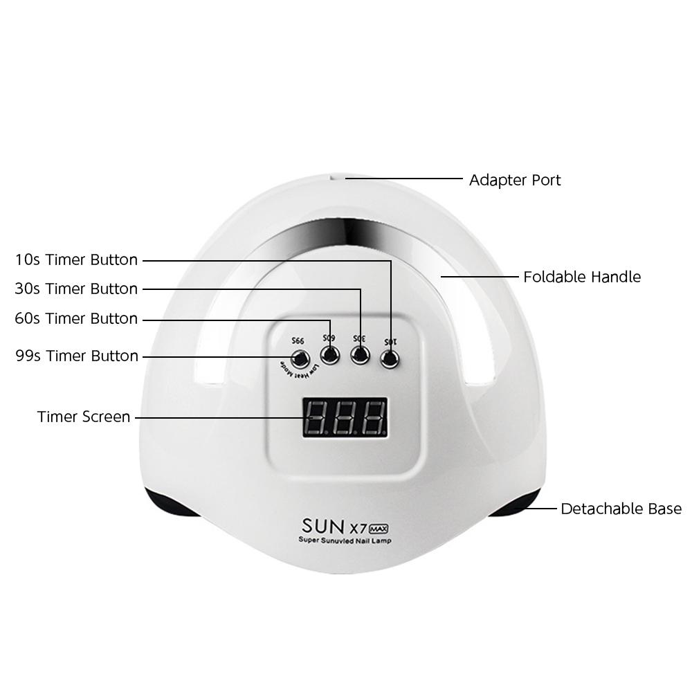 Máy sấy móng tay sơn gel bằng đèn led UV 180W với 4 chức năng hẹn giờ