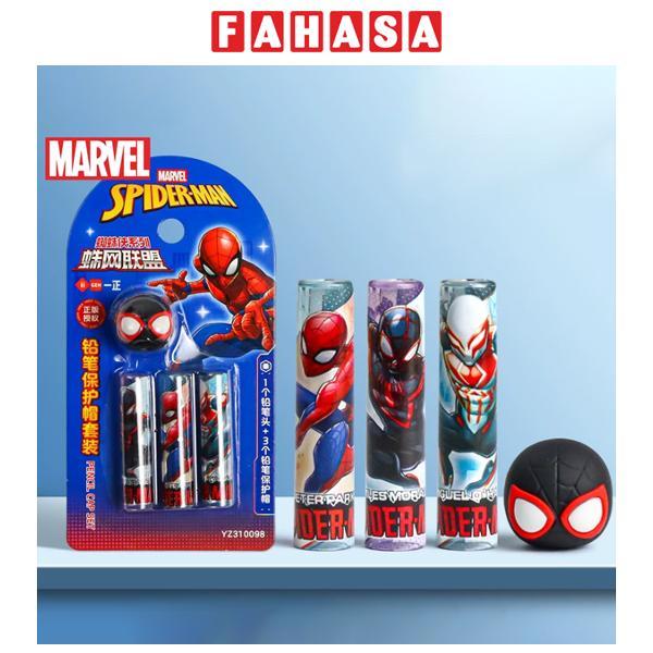 Vỉ 3 Nắp Đậy Bút Chì Spider-Man - iiGEN YZ310098