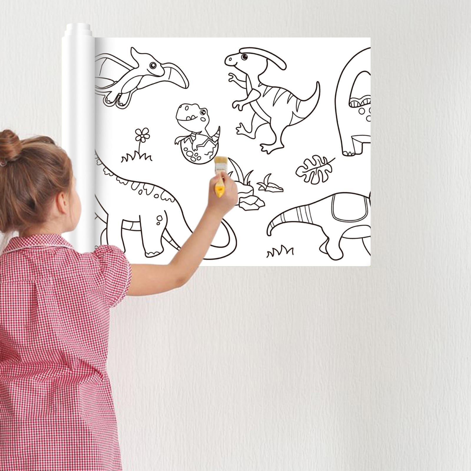 Art Paper Roll Sticky Coloring Book 30x300cm DIY Coloring Posters for Party Home