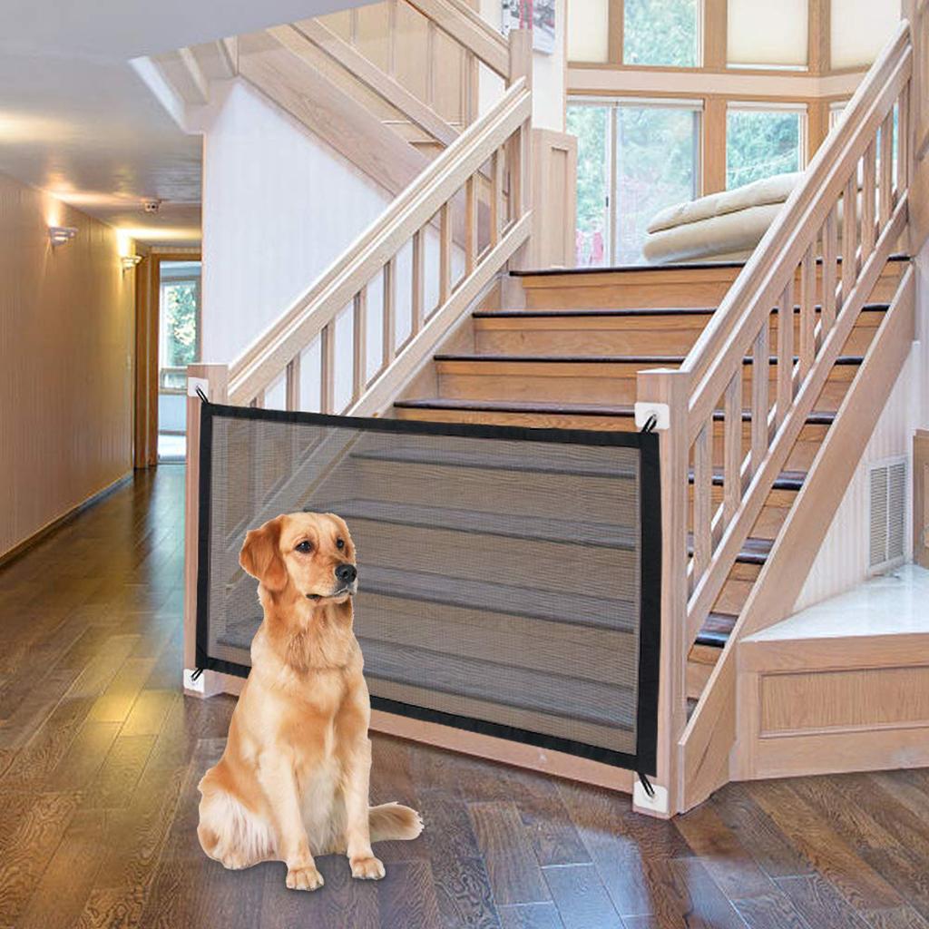 2x Folding Stairs Pet Gates Baby Gate Dog Enclosure Mesh to Play and Rest