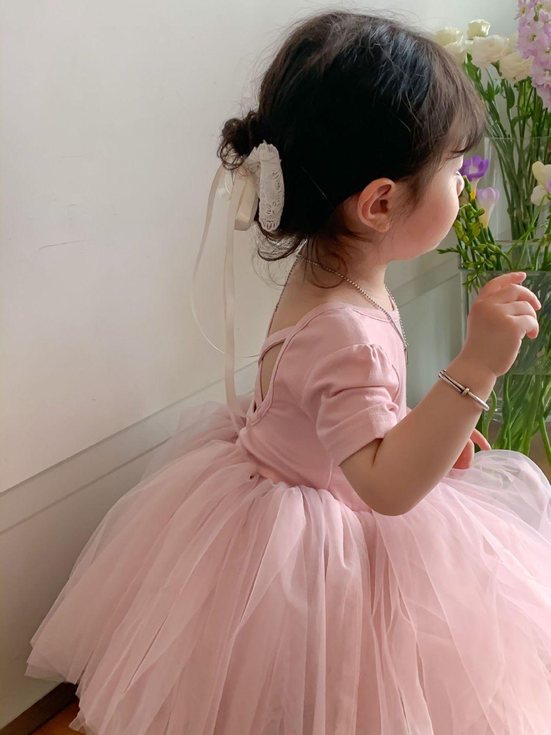 SHUANGYAN Váy ba lê siêu bồng nhiều lớp sợi váy trẻ em mùa hè váy công chúa trở lại chéo nhảy váy thời trang