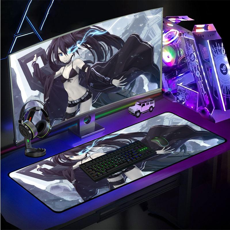 Phong cách mới nhất anime màu xanh nước mắt ma thuật sạc không dây quá khổ miếng lót chuột rgb hoạt hình dễ thương ins miếng lót bàn phím máy tính xách tay