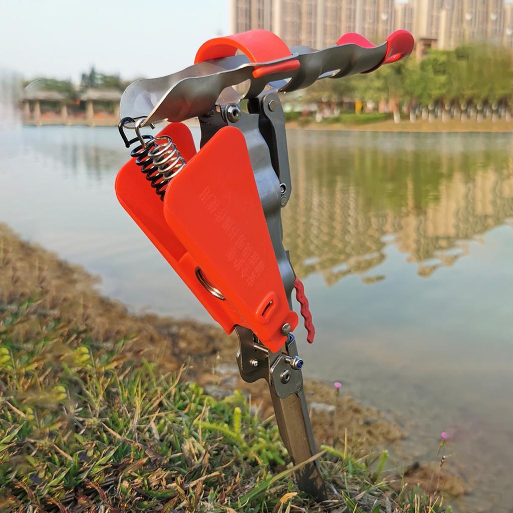 Automatic Spring Fishing Rod Holder Pole Stand for Ground Without Cover