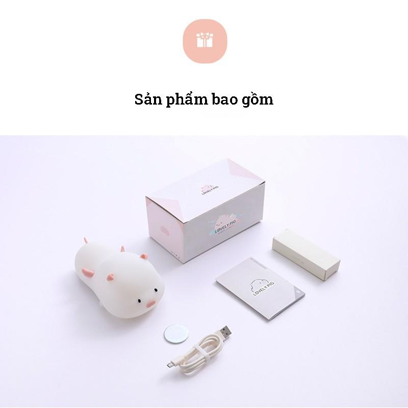 Đèn ngủ silicon chú heo con Lovely Pig dễ thương nhiều màu sắc quà tặng cho bé