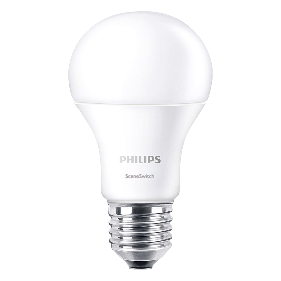 Bộ 2 Bóng Đèn Philips LED Scene Switch Đổi Màu Ánh Sáng 9.5W 3000K/6500K E27 P45 -Ánh sáng Trắng / Vàng - Hàng Chính Hãng