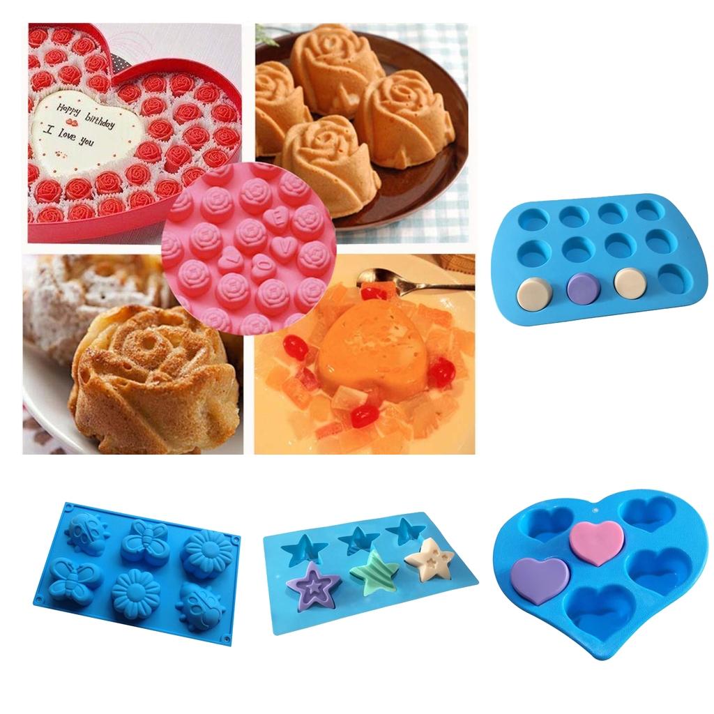 Cupcake Baking Pans Cake Molds Pans Mold Candy  Rose Heart