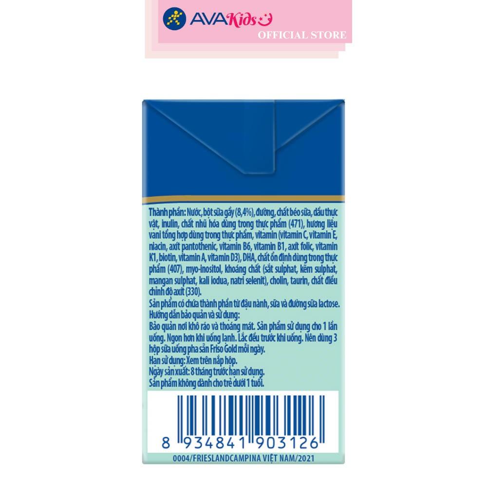 Lốc 4 hộp sữa pha sẵn Friso Gold hương vani 110 ml (từ 1 tuổi)