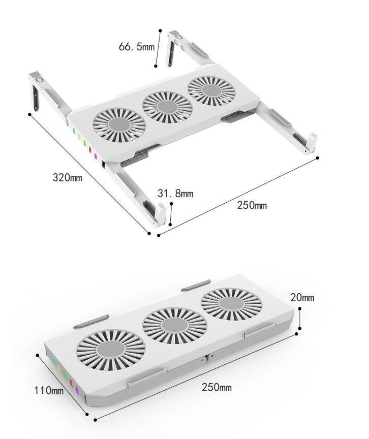 Đế Tản Nhiệt Cho Laptop LED RGB Triple Core