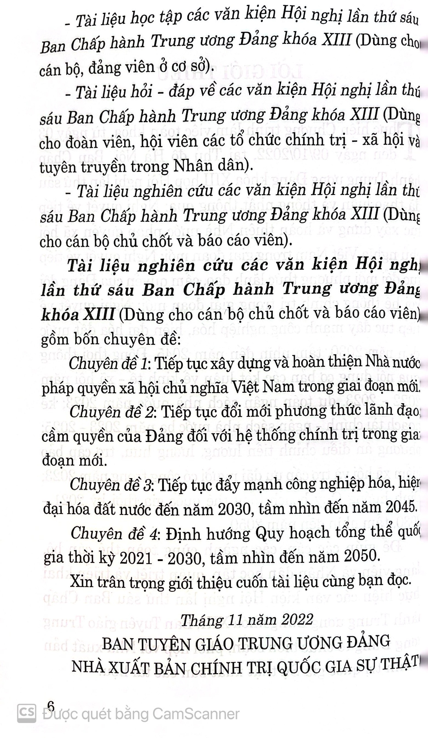 Tài liệu nghiên cứu các văn kiện Hội nghị lần thứ năm Ban chấp hành Trung ương Đảng khoá XIII