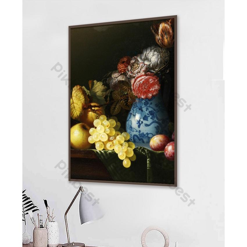 Tranh dán tường Trái cây bốn mùa cổ điển sáng tạo, Tranh dán tường 3d hiện đại MS899104