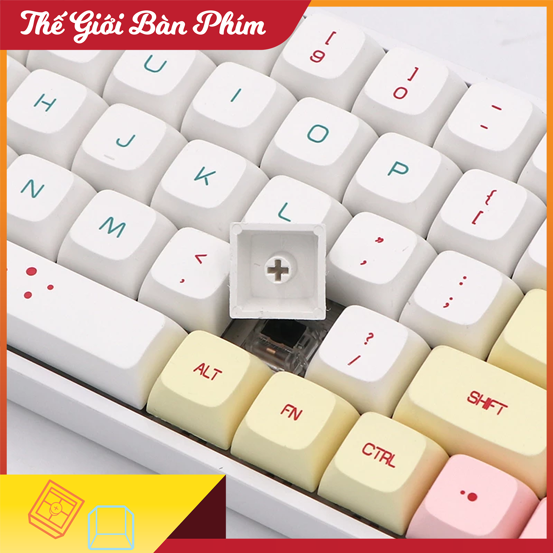 Keycap Macaroon PBT XDA Profile cho bàn phím cơ đầy đủ 131 phím