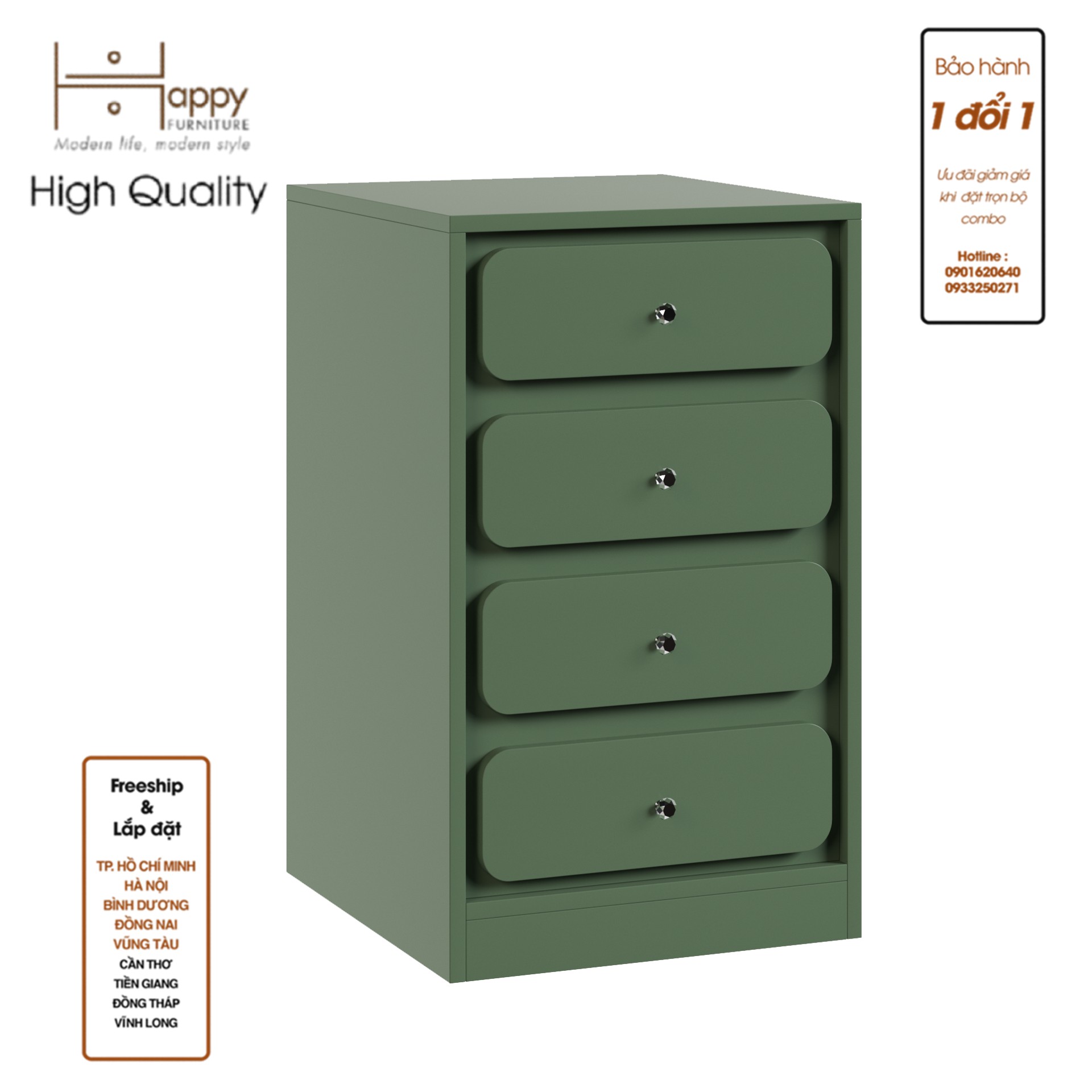 [Happy Home Furniture] SWEETY, Tủ đựng đồ 4 ngăn kéo, 45cm x 50cm x 75cm ( DxRxC), THK_083