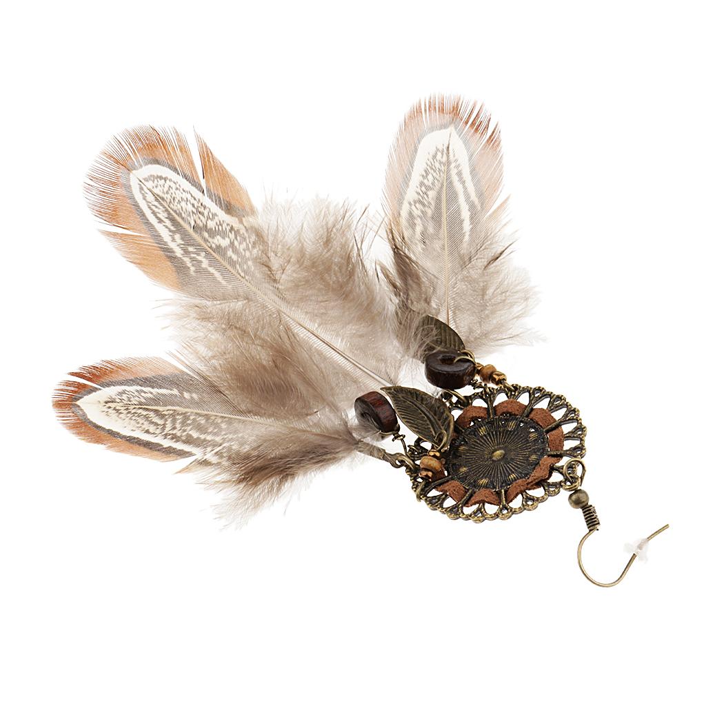 Retro Long Earrings Fashion Feather Earrings Bohemian Ethnic Tassel Earrings