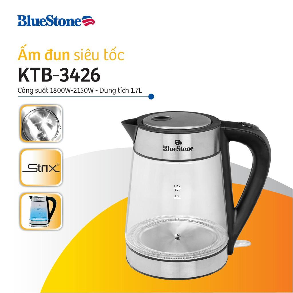 Ấm Đun Siêu Tốc Bluestone 1.7 lít KTB-3426 , Công Suất 2150W , Bình Thủy Tinh Cao Cấp , Hàng Chính Hãng