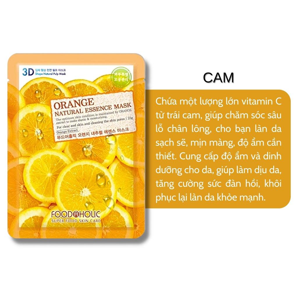 Mặt Nạ 3D Foodaholic Natural Essence Mask Orange (Cam) Dưỡng Da 23g