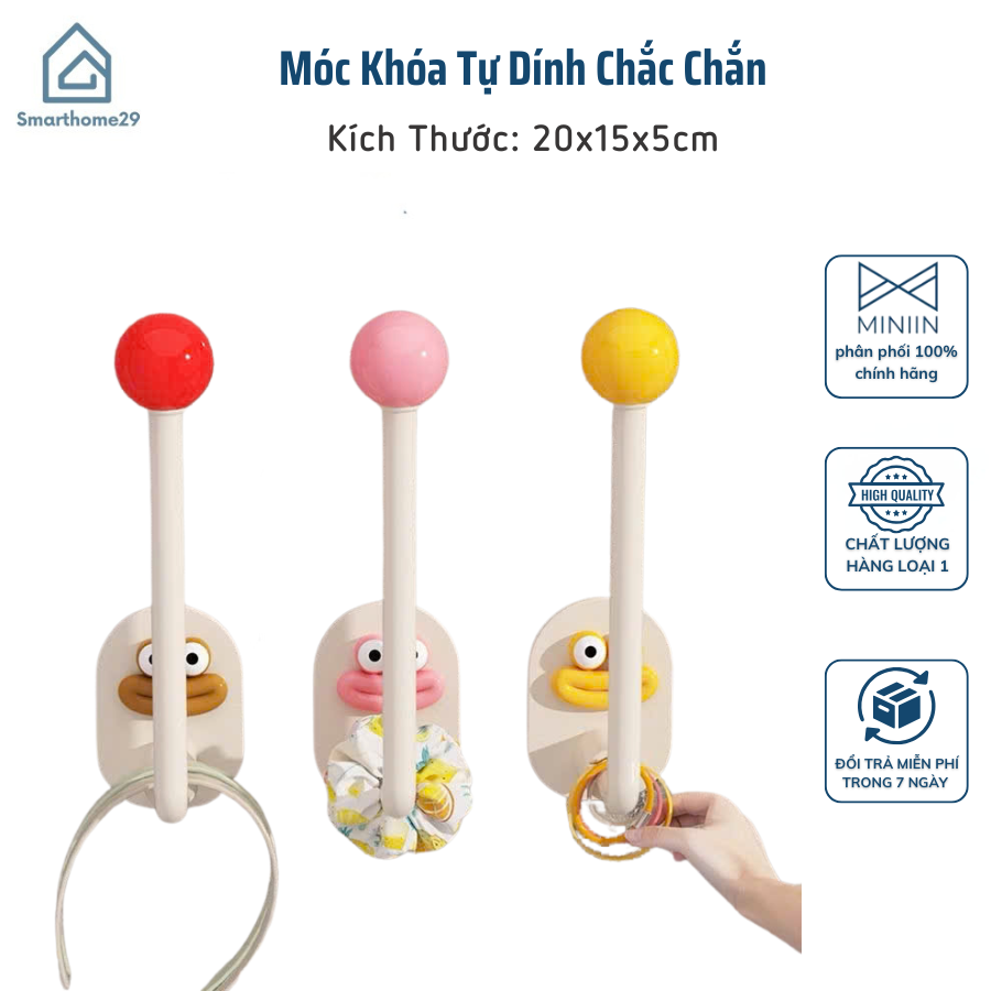 Set 10 Móc Treo Tường Phòng Tắm Dopamine Quái Vật Miệng Lớn - Móc Treo Mũ Tự Dính, Trang Trí Phòng - HÀNG CHÍNH HÃNG MINIIN