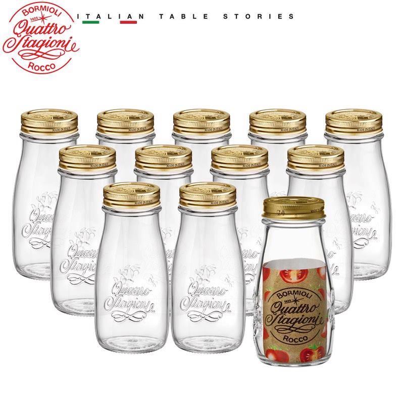 Combo 12 chai thủy tinh nắp vặn Quattro Stagioni 400ml, đựng sữa hạt, sinh tố, nước ép trái cây