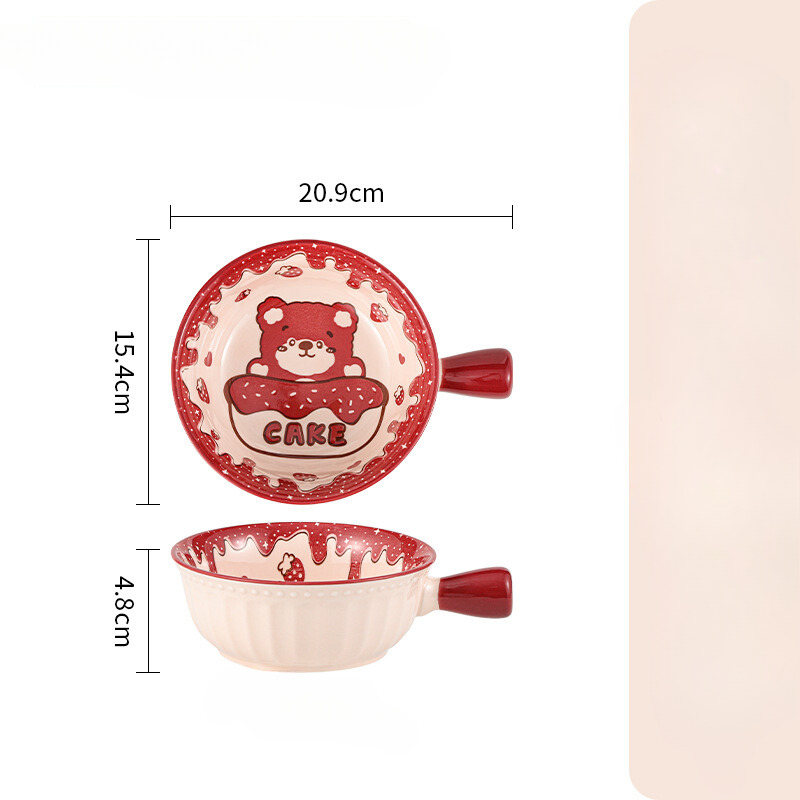 Bán lẻ Bộ Bát Đĩa Thương Hiệu Gosu họa tiết Gấu Cake đáng yêu, chất men sáng bóng