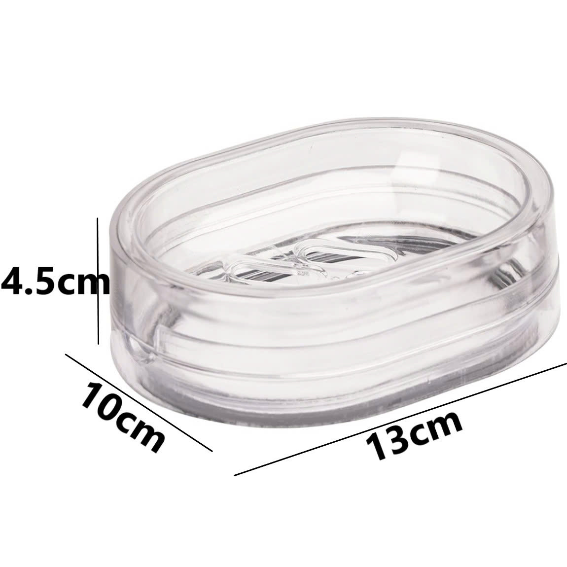 Khay hộp đựng xà bông cục nhựa VIỆT NHẬT - Trong suốt, có nắp, lỗ thoát nước, đáy chống trượt