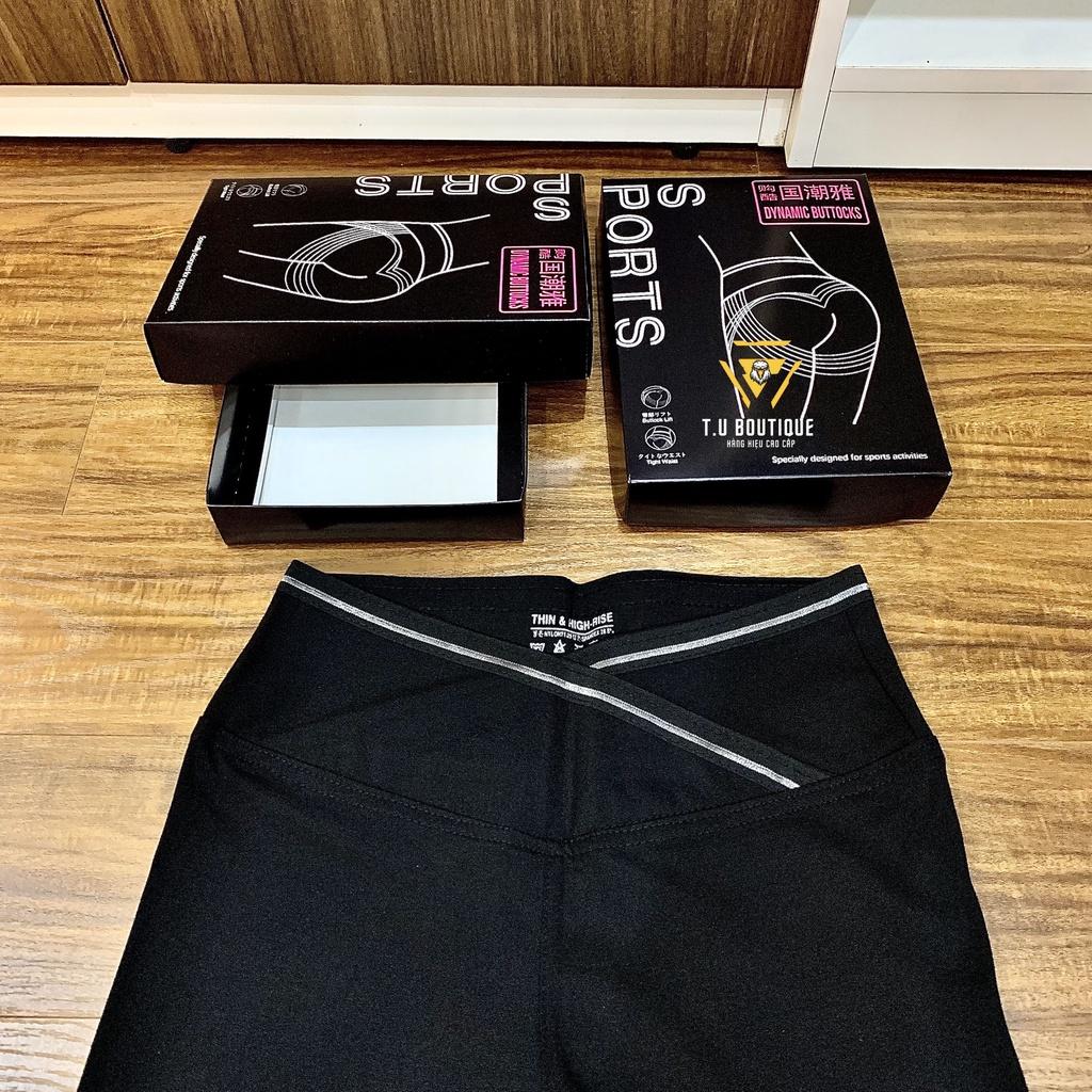 Quần legging nữ dài cạp chéo cao nâng mông giữ nhiệt co giãn 4 chiều H1
