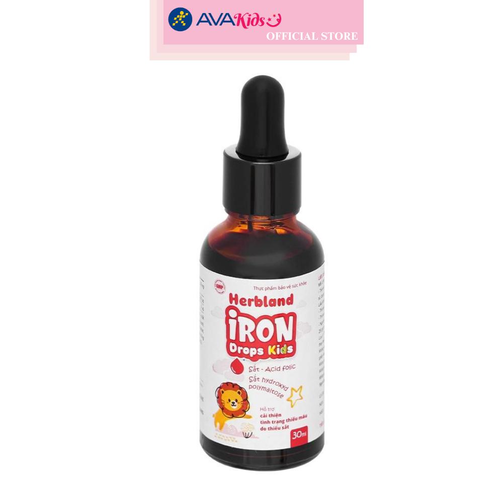 Siro Herbland Iron Drops Kids hỗ trợ cải thiện thiếu máu do thiếu sắt 30 ml (từ 6 tháng)